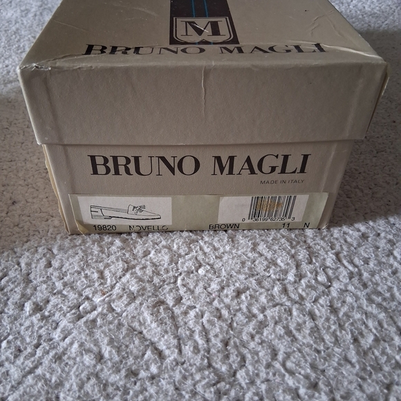 New Bruno Magli Men\'s Brown Novella Leather Loafers Made In Italy